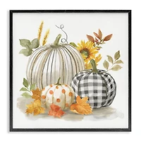 Stupell Industries Patterned Pumpkins Autumn Harvest Framed Giclee Art