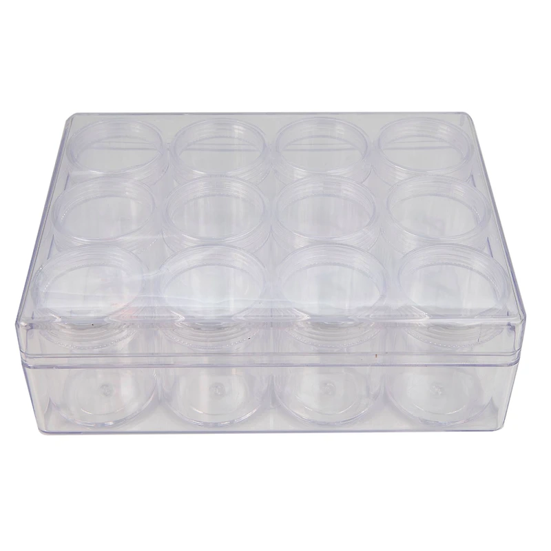 The Beadsmith® 6'' x 5'' x 2'' Clear Storage Box with Jars