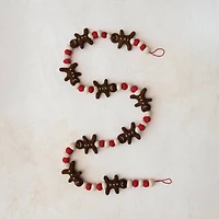 Hello Honey® 6ft. Handmade Wool Felt Gingerbread Men & Balls Garland