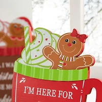 Glitzhome® 8" Christmas Gingerbread Man Mug Tabletop Décor Set