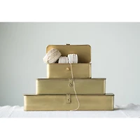 Hello Honey® Decorative Metal Boxes with Gold Finish Set