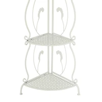 White Iron French Country Bakers Rack, 71" x 16" x 12"