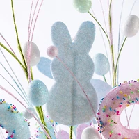 Glitzhome® 28" Easter Glitter Egg, Bunny & Donuts Picks Set