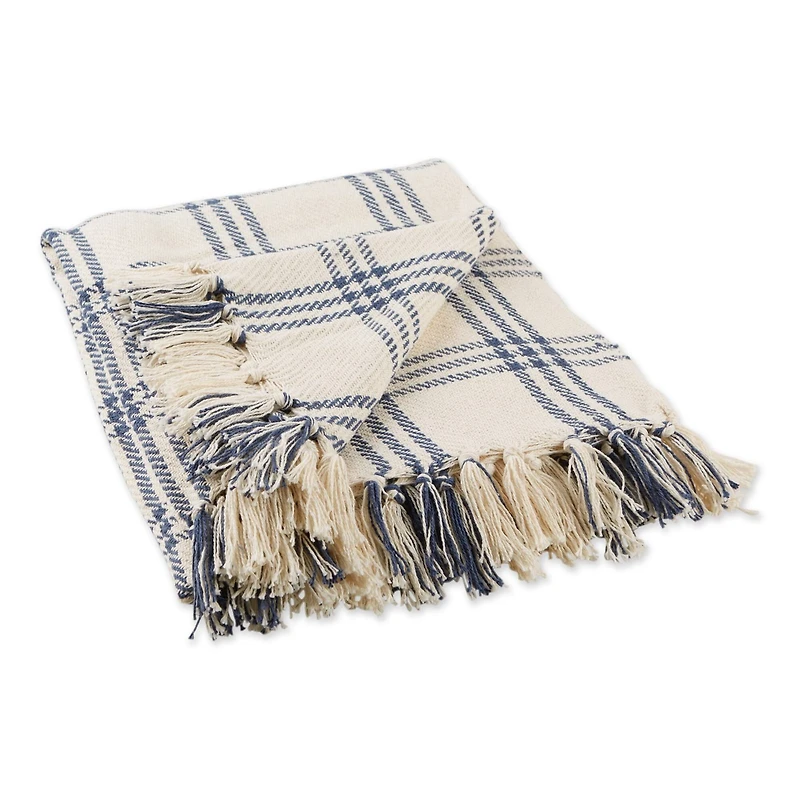 DII® French Blue Modern Farmhouse Plaid Throw