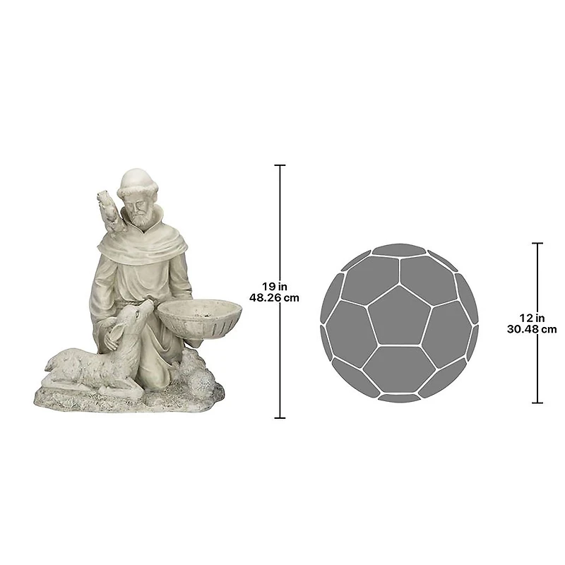Design Toscano® 19" St. Francis Feeds the Animals Garden Statue