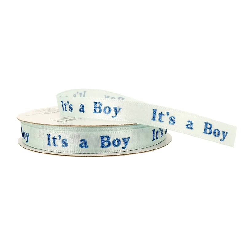3/8" x 7yd. Satin It's a Boy Ribbon by Celebrate It®