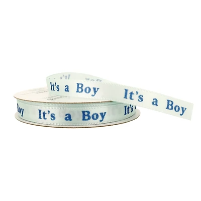 3/8" x 7yd. Satin It's a Boy Ribbon by Celebrate It®