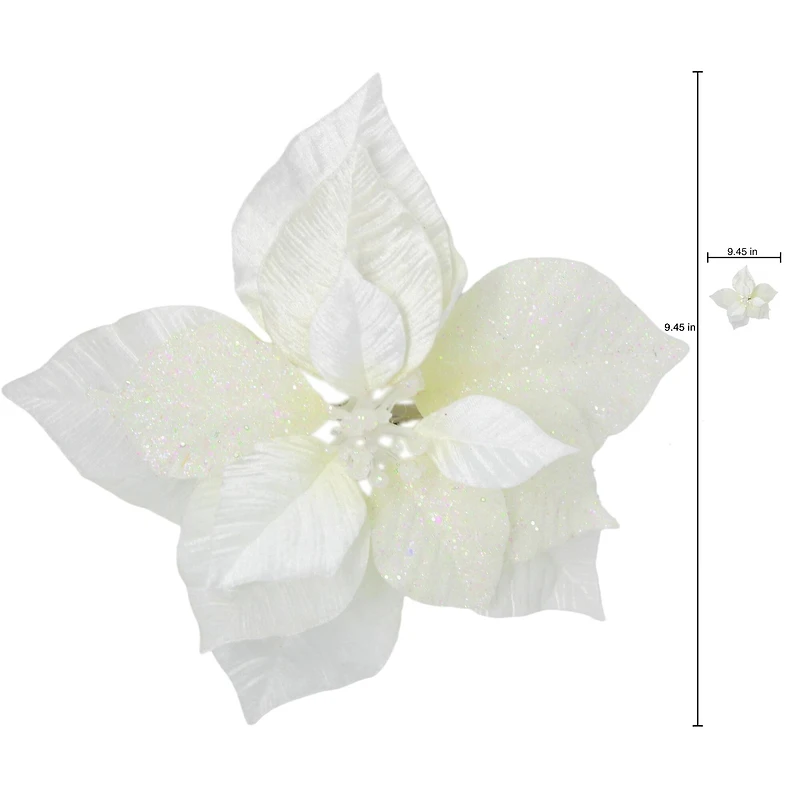9.5" Poinsettia Clip Floral Accent by Ashland