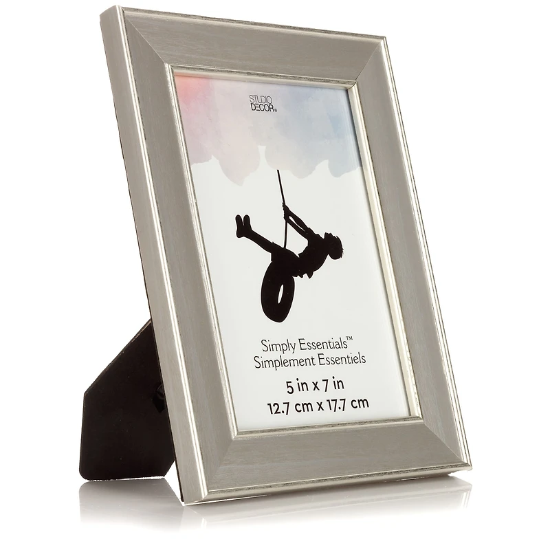 Simply Essentials™ 5" x 7" Gray with Silver Edge Frame by Studio Décor®