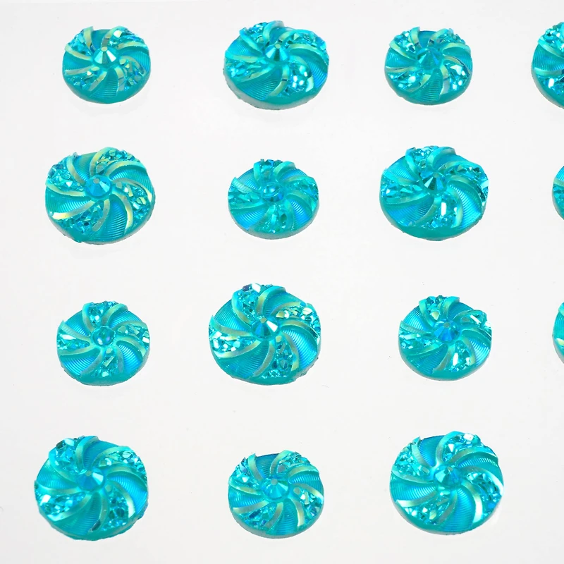 12 Packs: 30 ct. (360 total) Aqua Iridescent Pinwheel Bling Stickers by Recollections™
