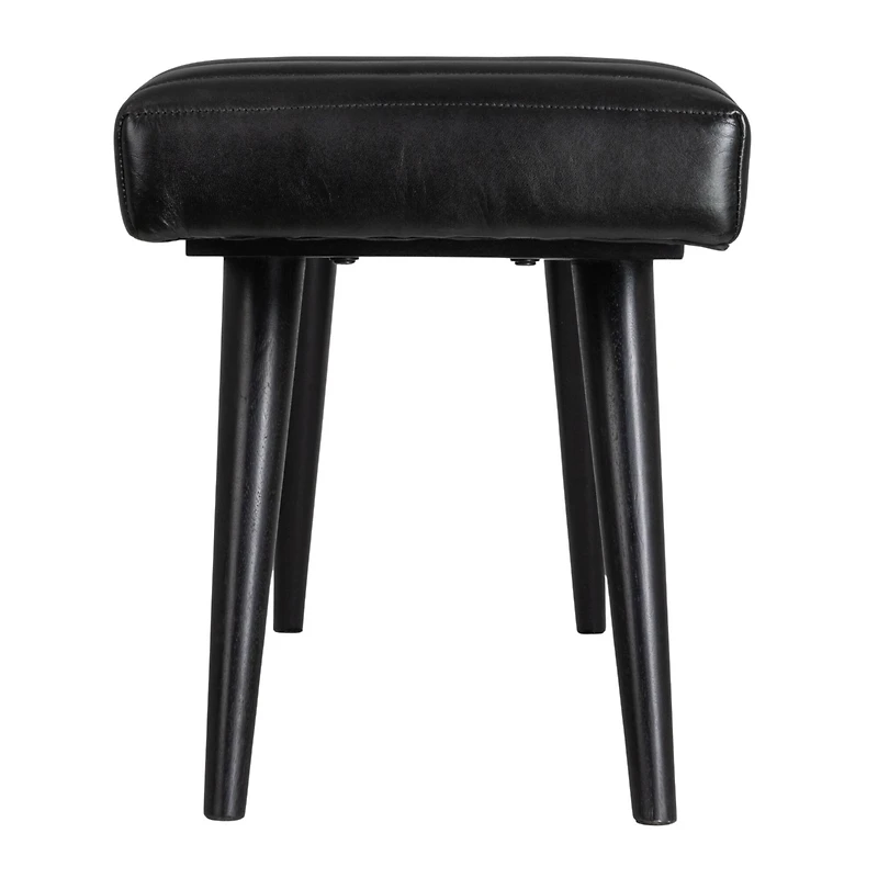 Hello Honey® Black Mango Wood & Leather Grid Bench