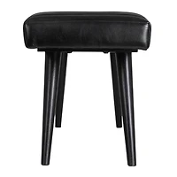 Hello Honey® Black Mango Wood & Leather Grid Bench