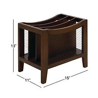 Brown Wood Traditional Magazine Rack Holder