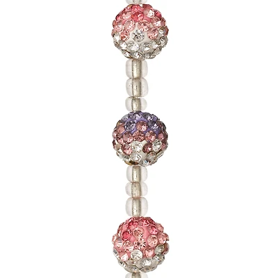 12 Pack: Lavender & Pink Rhinestone Round Ball Beads, 10mm by Bead Landing™
