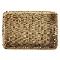 Hello Honey® 20" x 14" Natural Hand-Woven Seagrass Tray with Handles