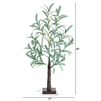 2ft. Pre-Lit Artificial Olive Tree with Warm White LED Lights