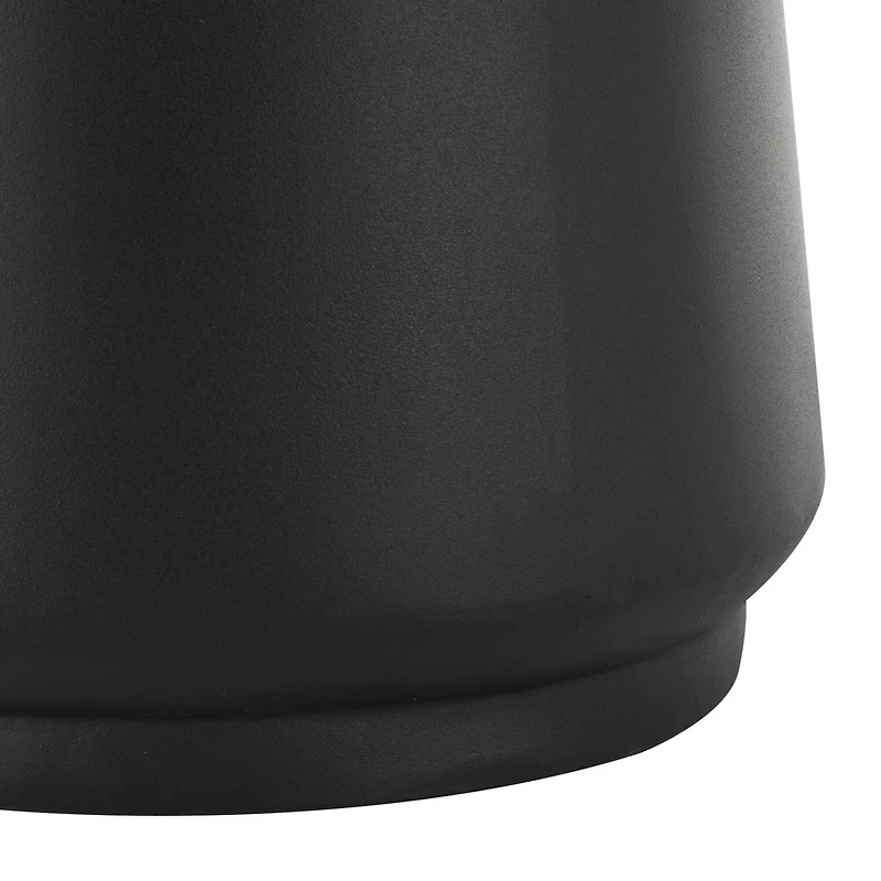 Black Metal Vase with Narrow Opening