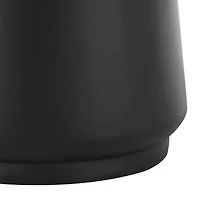 Black Metal Vase with Narrow Opening