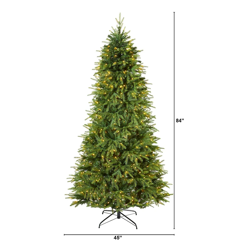 7ft. Pre-Lit Vancouver Fir Natural Look Artificial Christmas Tree with Clear LED Lights