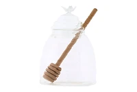 Hello Honey® Clear Honey Pot with Lid & Bamboo Dipper Set