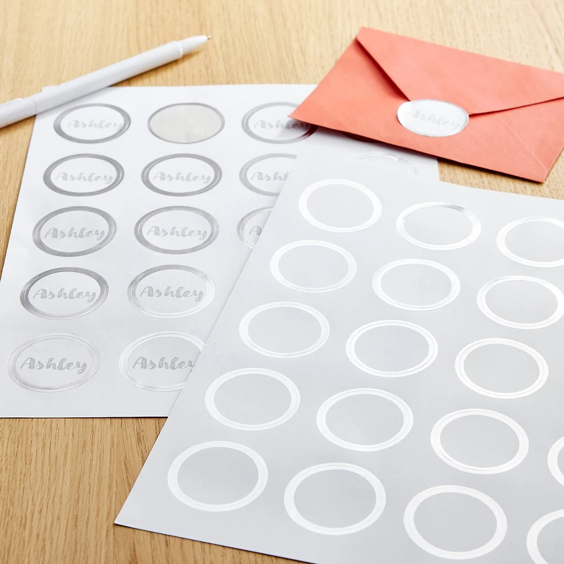 Silver Border Round Label Stickers by Recollections™