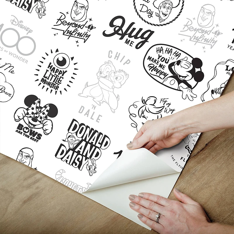 RoomMates Disney 100th Anniversary Icons Black Peel & Stick Wallpaper