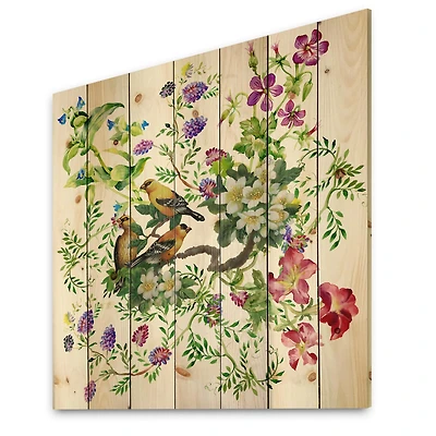 Designart - Tropical Birds With On Blooming Tree