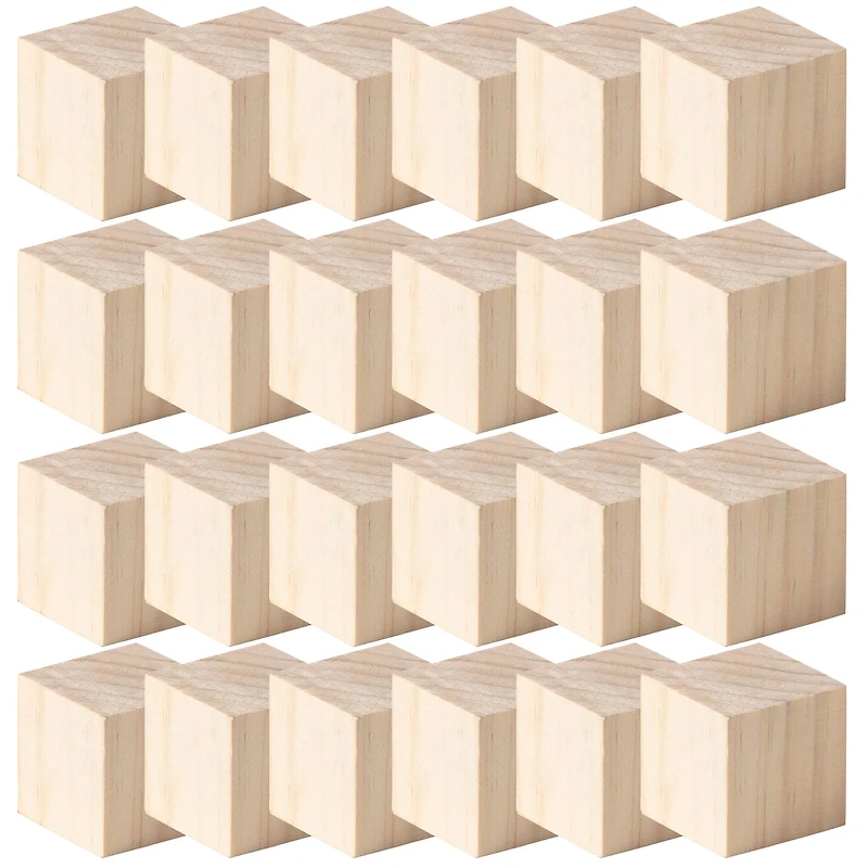 24 Pack: 1.5" Square Wood Block by Make Market®