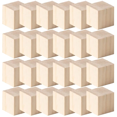 24 Pack: 1.5" Square Wood Block by Make Market®
