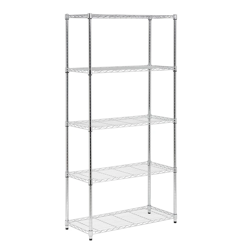 Honey Can Do Chrome 5-Tier Heavy-Duty Adjustable Shelving Unit