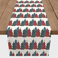 90'' Christmas Tree Trio Cotton Twill Runner