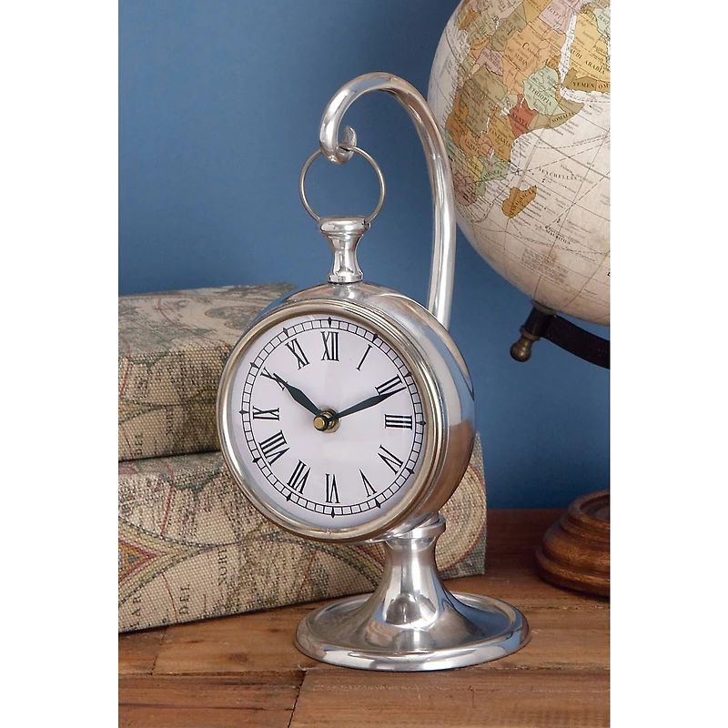 11" Silver Aluminum Coastal Clock