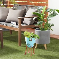 19" Blue Iron Farmhouse Cat Planter