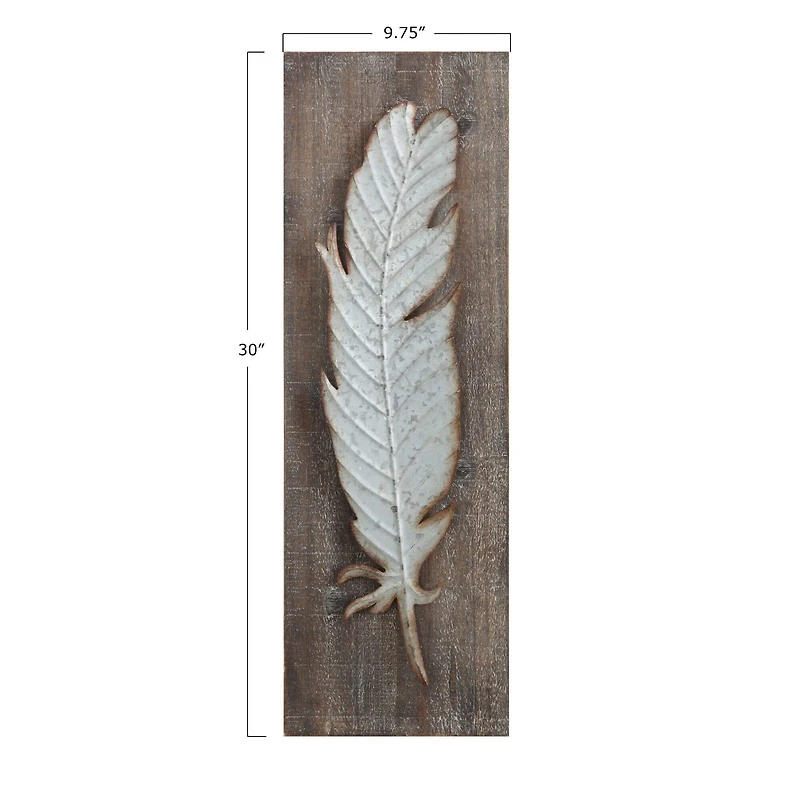 Hello Honey® Wood Wall Décor with Metal Feather