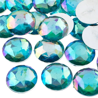John Bead 25mm AB Acrylic Round Flat Back Rhinestones