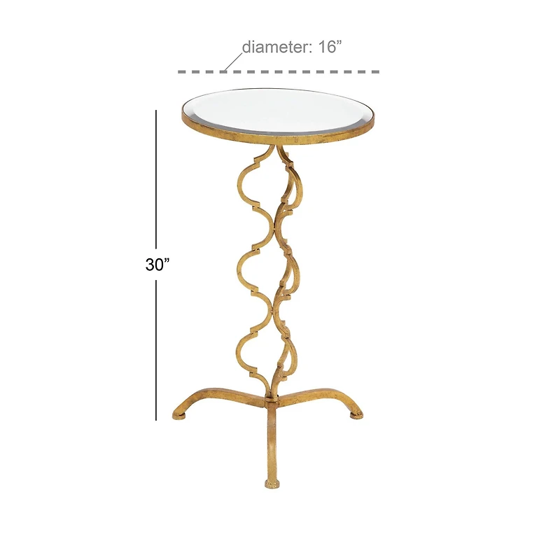 30" Gold Glam Metal Accent Table