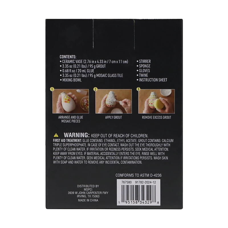 4" Warm Tones Mosaic Vase Kit by Make Market®