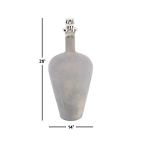 28" Silver Glass Modern Decorative Bottle