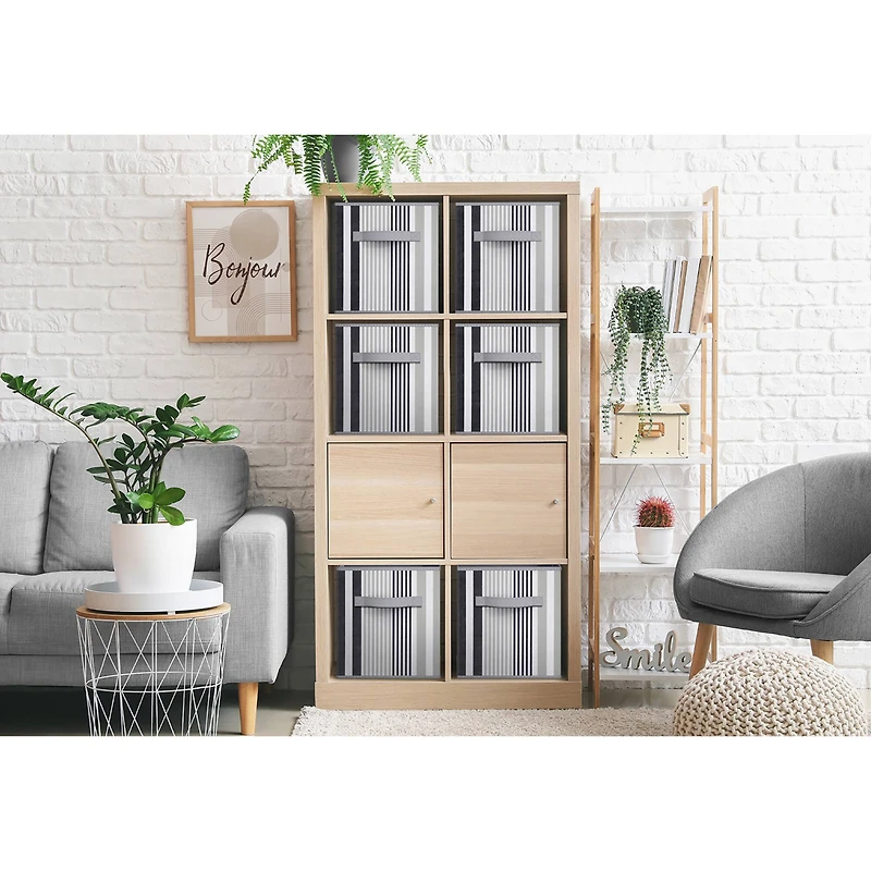 Sorbus 11" Black & Gray Foldable Storage Cubes, 6ct.