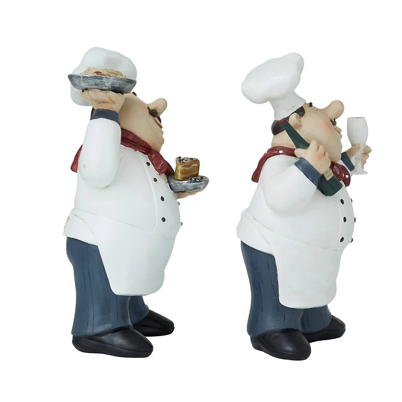 Set of 2" White Polystone Traditional Sculpture, 10" x 6" x 5"