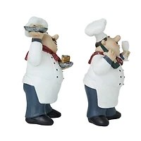 Set of 2" White Polystone Traditional Sculpture, 10" x 6" x 5"