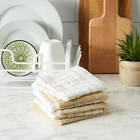 DII® Pebble & White Windowpane Terry Dishcloths, 6ct.