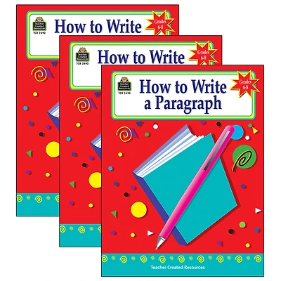 Teacher Created Resources How to Write a Paragraph Activity Book Grade 6-8, 3ct.