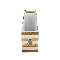 12" White & Gold Decorative Magazine Bin by Ashland®