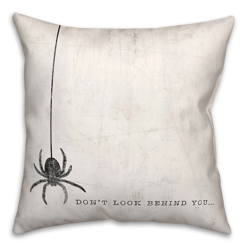 Don't Look Behind You Spider Throw Pillow