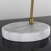 23" Modern Industrial Stylish Bronze Brass Metal Task Lamp with White Marble Base 