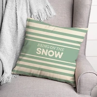 Bring On Snow Stripes 18x18 Throw Pillow