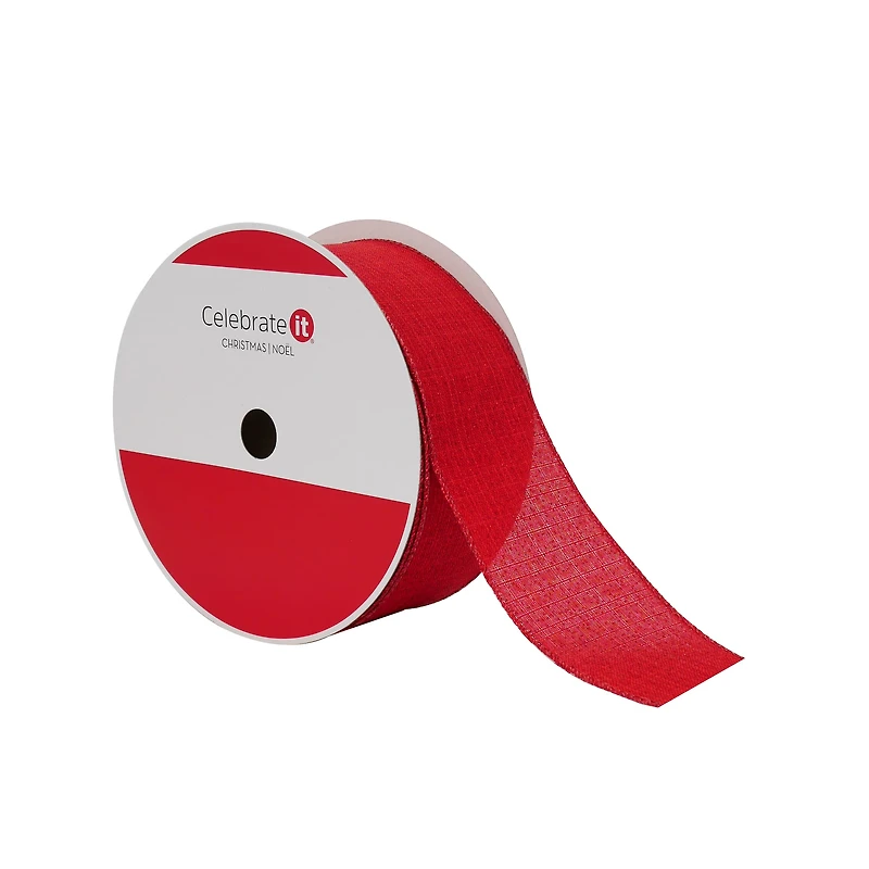 2.5" x 80ft. Red Shimmer Wired Jumbo Ribbon by Celebrate It®