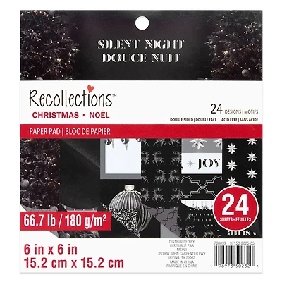 6" x 6" Silent Night Double-Sided Paper Pad, 24 Sheets by Recollections™