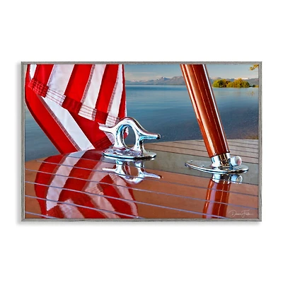Stupell Industries Flag On Boat Hull Framed Giclee Art